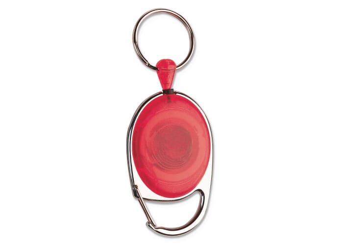Porte-badge givré personnalisable Ecru / Rouge